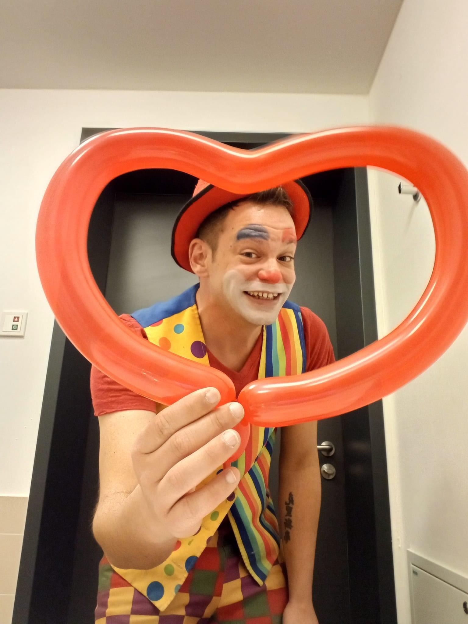 Ballonherz Clown pepe